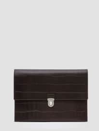 Reiss Tamerin Leather Document Holder Dark Brown