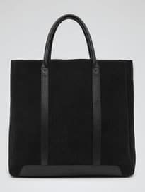 Reiss Tanner Suede Tote Bag Charcoal