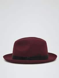 Reiss Epsom Christys Felt Trilby Hat Maroon