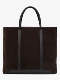 Reiss Tanner Leather Tote Bag Brown