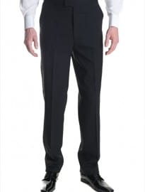 Moss Bros Regular Fit Flat Front Dinner Suit Trouser Black