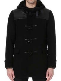 The Kooples Leather Panelled Duffle Coat