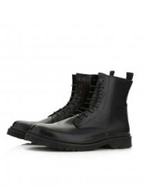 Topman Black Leather Hi Boots