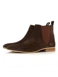 Topman Brown Suede Chelsea Boots