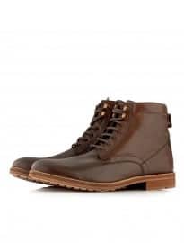 Topman Brown Leather Lace Up Boots