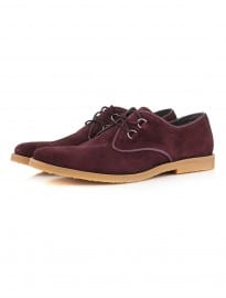 Topman Burgundy Suede Desert Shoes