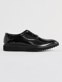 Topman Biggin Black Leather Oxford Shoes