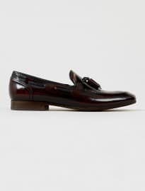 Topman Hudson Pierre Burgundy Leather Tassel Loafers