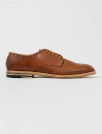 Topman Hudson Tan Leather Weave Derby Shoes