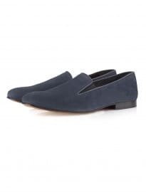 Topman Navy Carter Suede Slippers