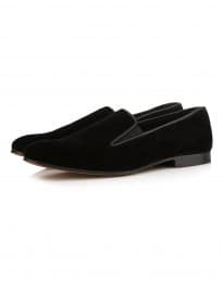 Topman Black Velvet Slippers
