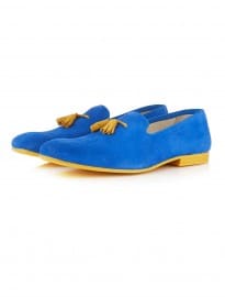 Topman Blue Suede Slippers