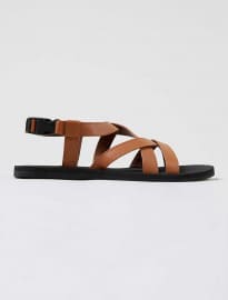 Topman Tan Leather Sports Sandals