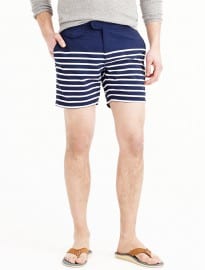 J. Crew 6.5 Tab Swim Short In Navy Stripe