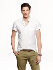 J. Crew Short-sleeve Popover Shirt In Vintage Oxford Cloth