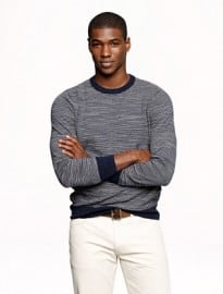 J. Crew Heathered Cotton Sweater In Stripe