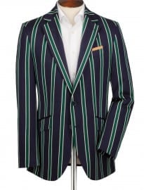 Navy And Green Striped Boating Classic Fit Blazer