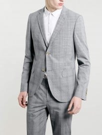 Topman Grey Checked Skinny Suit