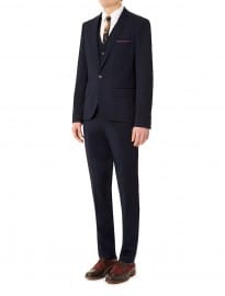 Topman Navy Up Spec Skinny Fit Three Piece Suit