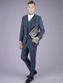 Topman Navy Russo Three Piece Suit
