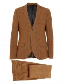Topman Camel Slim Fleck Two Piece Suit