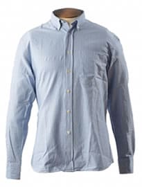 Garment Washed Sky Blue & White Striped Shirt