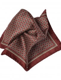 Burgundy Geometric Pocket Square