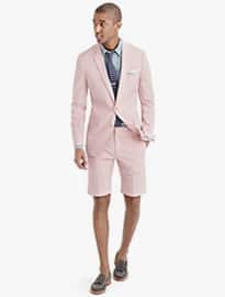 J. Crew Ludlow Suit Short In Fine-striped Cotton
