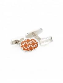 Orange Enamel Monogram Cufflinks