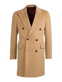 Camel Double-breasted Coat