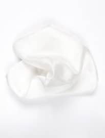 White Twill Silk Pocket Square