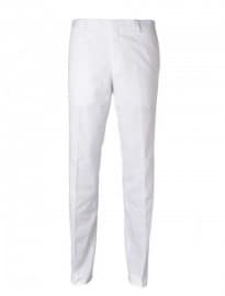 White Casual Fit Cotton Trousers