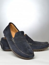 Navy Slip-on Suede Loafers