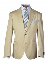 Stone Cotton Twill Slim Fit Jacket