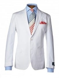 White Cotton Contemporary Fit Jacket