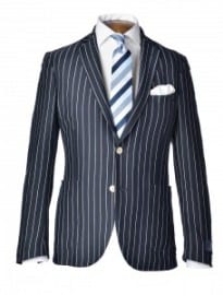 Navy Boating Stripe Slim Fit Jacket