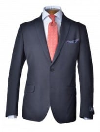 Navy Cotton Twill Contemporary Fit Jacket