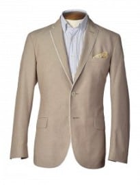 Sand Chambray Slim Fit Jacket