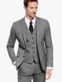 Charcoal Modern Slim Fit Suit Including Waistcoat