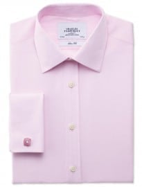 Pink Silk Road End On End Slim Fit Shirt