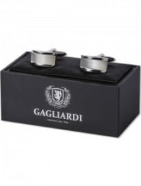 Arched Cufflinks With Centred White Catseye Stone Insert