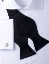 Black Silk Satin Self Tie Bow Tie