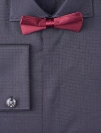 Black Semi Plain Twill Evening Shirt