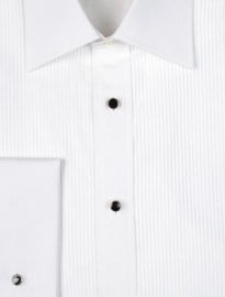 White Ribbed Bib Slim Fit Evening Shirt