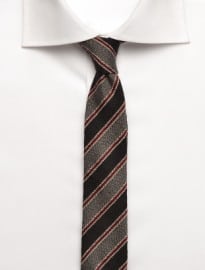 Charcoal & Burgundy Stripe Fashion Tie