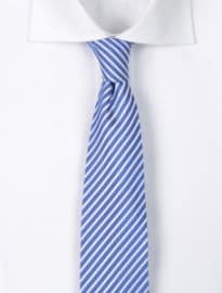 Royal Blue & White Twill Stripe Tie