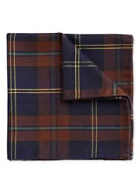 Classic Brown Country Check Pocket Square