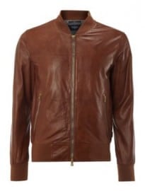 Paul Smith Jeans Leather Bomber Jacket