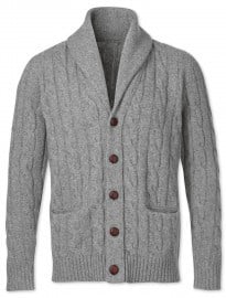 Grey Shawl Collar Cardigan