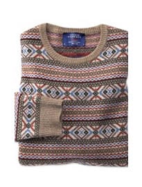Oatmeal Fair Isle Crew Neck Jumper